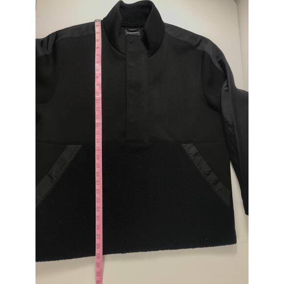 Club Monaco Men's Fleece Panelled Tech-Jersey Sweatshirt Black Large Warm Comfy - Picture 12 of 12